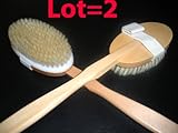 (FREE SHIPPING) Touch Me Natural Bristle Detachable Long Handle Wooden Bath Body Back Brush Spa (se