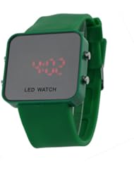 YKS Hot Fashion Color Storm Men Women Mirror LED Silicone Band Digital Watch