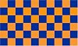 Blue and Orange Checkered Flag - 3 foot by 5 foot Polyester (NEW)