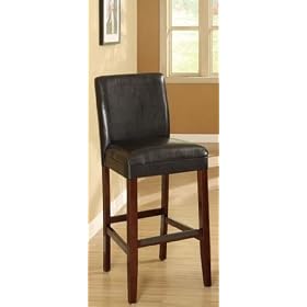 Set of 2 Bar Stools - Contemporary Black Color by Poundex