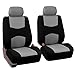 FH GROUP FH-FB050114 Flat Cloth Car Seat Covers Gray / Black Color