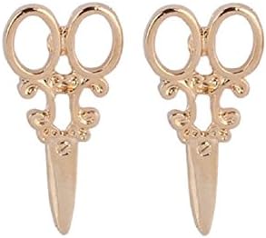 Pooqdo(TM) Women Men Cool Punk Rock Temptation Scissors Ear Cuff Clip Earrings (Gold)