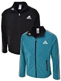 Adidas Mens Soft Shell Athletics Warm Up Running Jacket - Black / Aqua Top