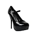 High Heel Mary Jane Platform Pumps Black Patent