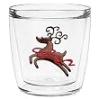 Whimsical Reindeer 12 oz Double-Old-Fashioned Insulated Beverage Tumbler, Clear