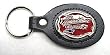 THE HEARTBEAT of AMERICA  ENAMEL PEWTER/LEATHER KEYCHAIN