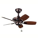 41aqkbOhwuL. SL160  Kichler Lighting 300103OBB Canfield 30 Inch Ceiling Fan with Walnut Blade, Oil Brushed Bronze Reviews