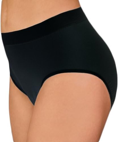 Eversures Smooth and Silky Seamless Full-Cut Underwear Panty M/L Black