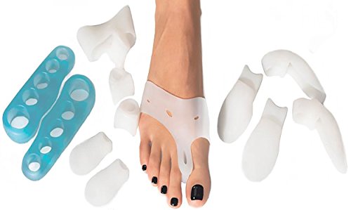 12 PIECE all Best Sellers - Premium Big Toe Bunion Protection, Hammer Toe, Mallet Toe, Pinky Toe, the Top Selling Metatarsal Pad and Toe Straightener / Separator. Complete Bunion Relief