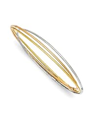 Set of 3 Tri-Color Gold Intertwining Bangle Bracelets