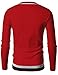 Doublju Mens V-Neck Sweater Pull-over with Tipping