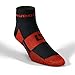 MudGear Quarter Crew Trail Socks, Blister-Resistant, Sweat-Resistant & Quick-Drying for Running, Hiking & Cycling, Non-Slip, Breathable, Cushioned Footbed, Made in USA, 2-Pack, Large, Black/Orange