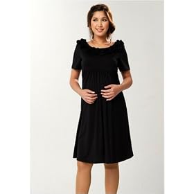 Women's Lauren Kiyomi Short Sleeve Detail Neckline Dress (Maternity)