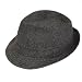 FEDORA TRILBY BLACK WHITE TWEED TWILL WOVEN LARGE XL