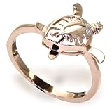 14k Choice of White, Yellow or Rose Gold Diamond Turtle Ring (.04 cttw, H-I Color, I2-I3 Clarity)