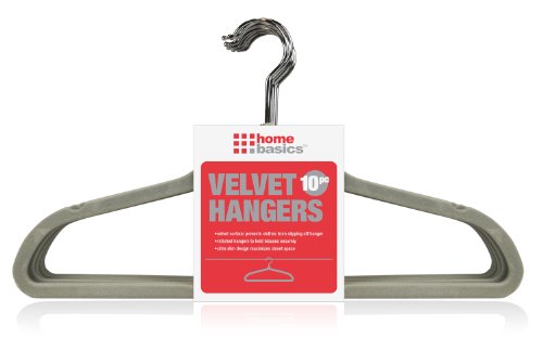 10 PACK VELVET HANGER GREY