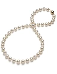 HinsonGayle AAA Gem Collection 8.5-9.0mm White Cultured Freshwater Pearl Necklace (14k Yellow Gold, 18")