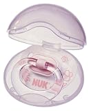 Nuk - Sucettes et Anneaux de dentition - 1 Sucette de jour Silicone- 0/6 mois  taille 1 + Boîte - Rose