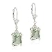 Sterling Silver Emerald-Cut Green Amethyst Dangle title=