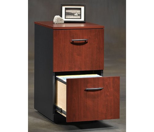 Classic Cherry/ Soft Black 2Drawer Mobile Pedestal Classic Cherry/Soft Black