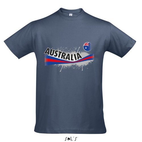 Fanshirt Herren AUSTRALIA, Australien Ländershirt EM / WM Trikot S-XXL , Denim , L