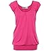Bepei Women Hip Length V Neck Top Solid Short Sleeve T Shirt Tunic Blouse