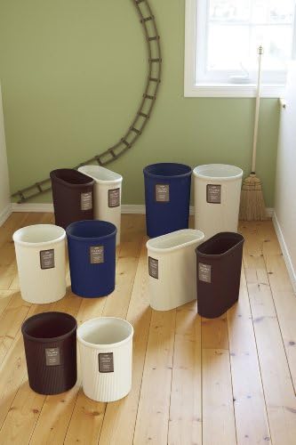 Lustroware L-1062AI Colored Collector Round Trash Can, 18-Liter, Ivory