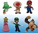 Popco Super Mario Set of 6 Mini Figure Keychains Mario, Peach, Toad, Luigi, Yoshi & Donkey Kong
