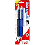Pentel Twist-Erase III Automatic Pencil with 2 Eraser Refills, 0.5mm, Assorted Barrels, 2 Pack (QE515BP2-K6)