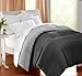 Blue Ridge Home Fashions TXL Microfiber Reversible Down Alternative Comforter, Twin Extra Long, Black / Grey