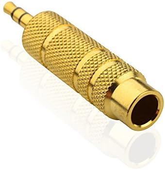 igloon High Quality Adapter STEREO GOLD Plug 3.5mm M to 1/4" F Adapter Metal - 3.5mm Stereo Plug to 6.35mm (1/4 Inch) Stereo Jack Adaptor - Gold Plated - Lifetime Warranty - Fast Deliver Guarantee(Fulfilled by Amazon, Normally Can receive in 3 days)