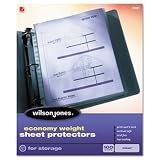 Wilson Jones 21420 - Economy Weight Sheet Protector, Clear, 50/Box-WLJ21420