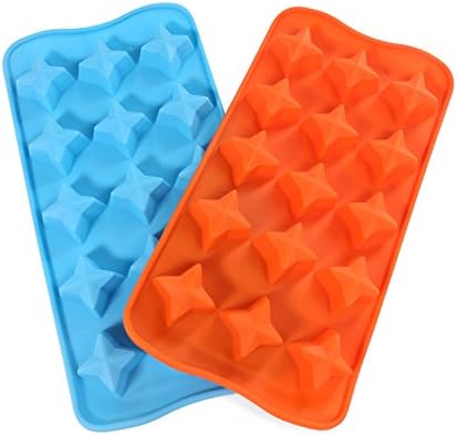 Candy Making Molds, 2PCS YYP [15 Cavity Star Shape Mold] Silicone Candy Molds for Home Baking - Reusable Silicone DIY Baking Molds for Candy, Chocolate or More, Set of 2