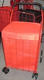 Jumbo Folding Shopping Carts with Front Swivel Wheels - Red