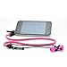 Zipbuds By DGA : Tangle-Resistant Earbuds (Black with Pink)