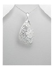 Flower Pendant Necklace In 92.5 Sterling Silver