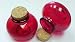 Beautiful Glass Spice Jar From Spain - Red with Cork 4 Ounce 6 jars