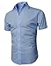 H2H Men's Wrinkle Free Slim Fit Button-down Short Sleeve Shirt
