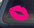 Kiss Mark Lips Car Decal / Sticker - HOT PINK