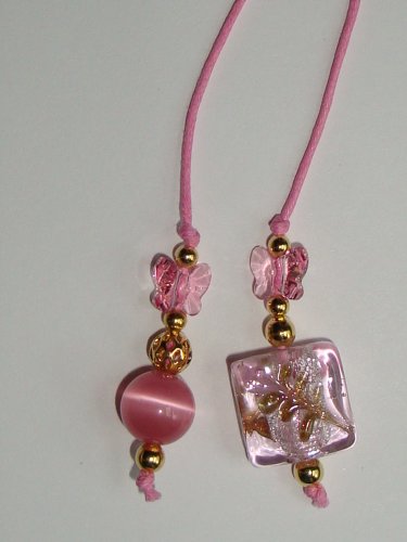 Swarovski Crystal Butterfly Lampwork Bead Thong Bookmark