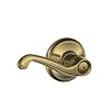 Schlage F40FLA609 Flair Privacy Lever, Antique Brass
