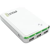 Lenmar Helix 11000 mAh 3 USB Port (4.4A total) Power Bank External Portable Charger Battery Pack for Charging Batteries of iPhone 4 5 6 6 Plus iPad Android Galaxy S5 S4 S3 Note 3 Note 4 Phones Tablets and other USB Powered Devices with Micro USB Cable, White
