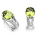 18k White Gold Peridot and Diamond Earrings