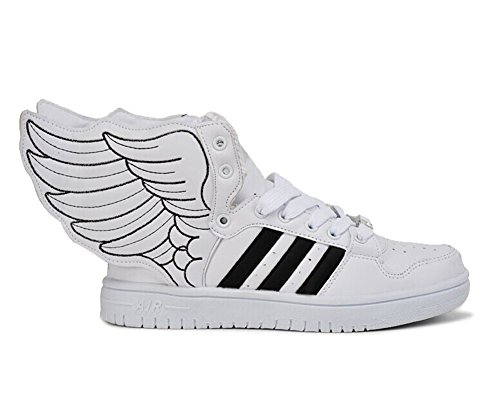 3wmall Fashion Angel Wings Lace High-top Flat Casual Hip-hop Sports Shoes/couple Shoes ((men)US9.5=UK8, white+black)