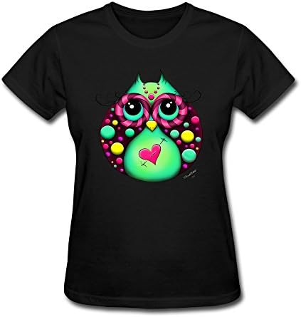 Customized Women's Tee Personalized Animal Love Spotted Owl Size XXL Black