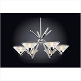 ELK Lighting 1475/6 Refraction 6 Light Chandelier, Polished Chrome