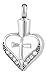 Perfect Memorials Cross My Heart Stainless Steel Cremation Jewelry