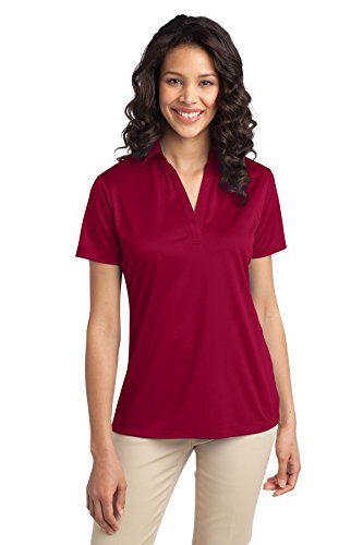 Port Authority Women's Silk Touch Performance Polo M Red