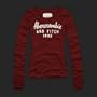 Abercrombie & Fitch Women Logo Long Sleeve Tee - Burgundy (Size:Small)