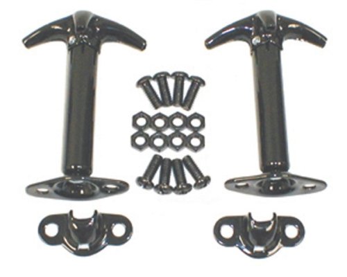 Rugged Ridge Black Powder Coated Trim Accessories Hood Accessories Jeep Wrangler 1987 to 1995 (YJ) Hood Catches (Each)